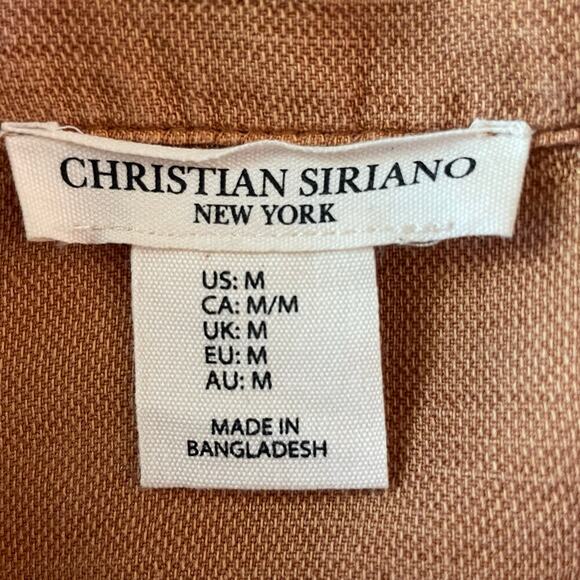 Christian Siriano Linen Blend Jacket Size M Snap Front Fall Casual Work Wear - Picture 8 of 9